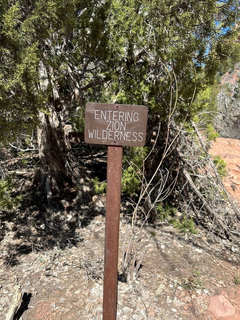 Zion Wilderness sign